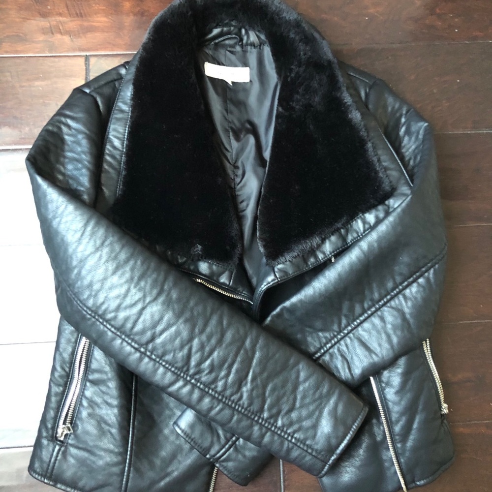 Faux-leather Moto Jacket